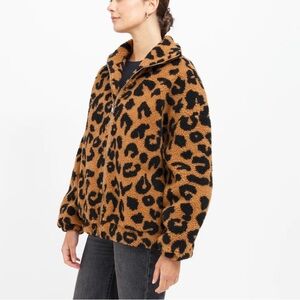 Brunette The Label Animal Print Teddy Jacket